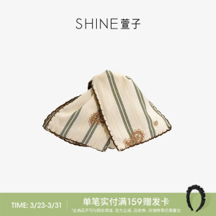 SHINE萱子饰品简约百搭白绿条纹抓夹女撞色三角发夹早春发饰