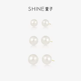 【权权直播专属】SHINE萱子饰品珍珠耳钉女银针耳环圆脸耳饰女款