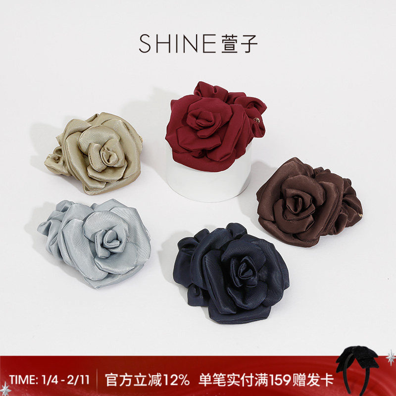 SHINE萱子饰品小花苞系列优雅甜美发圈复古缎面花朵发绳新年配饰,饰品/流行首饰/时尚饰品新,发饰,淘宝优惠券,粉丝福利购,淘宝优惠卷