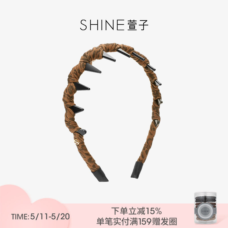 SHINE萱子饰品摩登豹影系列时髦豹纹发箍女齿梳发卡高颅顶发圈
