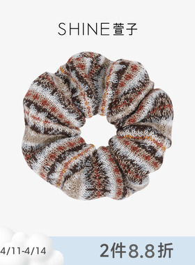 SHINE萱子饰品针织费尔岛系列复古百搭大肠条纹发圈