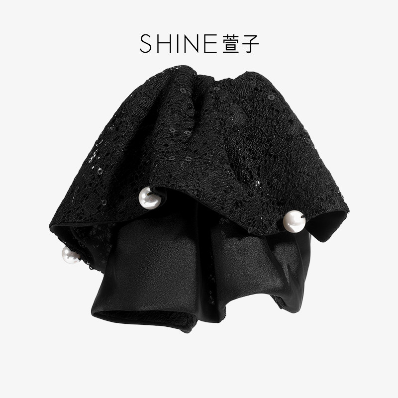 【七七酱直播间】SHINE萱子饰品优雅双层蕾丝珍珠抓夹经典百搭黑,饰品/流行首饰/时尚饰品新,发饰,淘宝优惠券,粉丝福利购,淘宝优惠卷