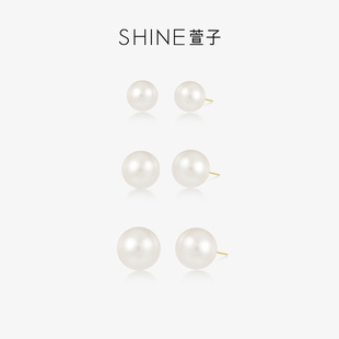 SHINE萱子饰品珍珠耳钉女银针耳环圆脸耳饰女款 呼呼严选专享