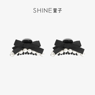 SHINE萱子饰品可爱蝴蝶结珍珠抓夹气质对夹后脑勺发夹生日礼物