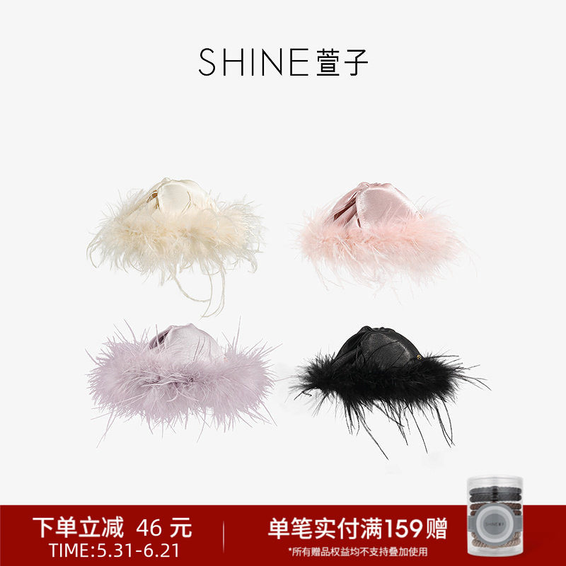 SHINE萱子饰品氛围感羽毛抓夹多色三角夹优雅精致饺子夹早春发饰