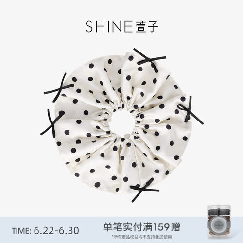 SHINE萱子优雅复古波点发圈