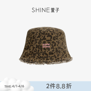前进帽报童帽 SHINE萱子饰品心动粉豹系列时髦豹纹双面渔夫帽个性
