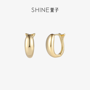 SHINE萱子饰品慵懒周末系列金色小众耳环耳圈生日礼物早春配色