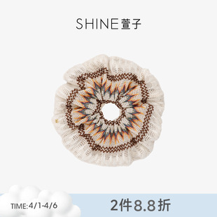 SHINE萱子饰品原野牧歌系列简约休闲花色大肠发圈镂空布艺发绳
