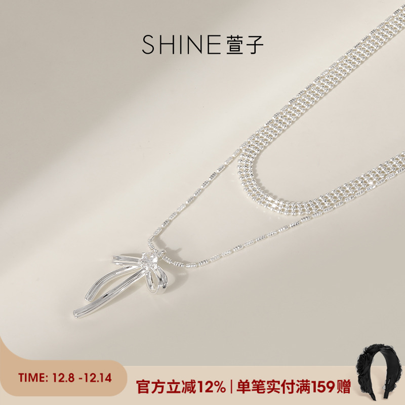 SHINE萱子优雅简约蝴蝶结套链