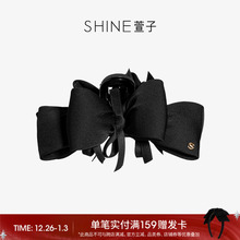 SHINE萱子饰品优雅缎面蝴蝶结抓夹丝带亚克力发夹头饰生日礼物