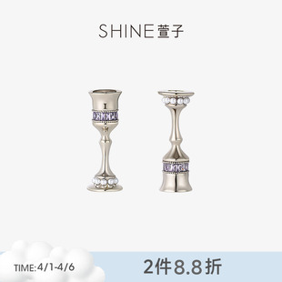 SHINE萱子饰品微醺暮光系列酒杯紫色珍珠耳环