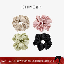 SHINE萱子饰品气质真丝大肠发圈缎面发绳轻奢风真丝发圈生日礼物