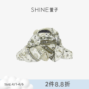 SHINE萱子饰品森屿花序系列优雅花纹抓夹女绿色发夹春夏氛围感