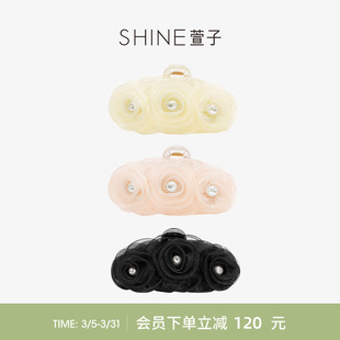 SHINE萱子饰品优雅氛围感轻纱花朵抓夹欧若风 会员立减