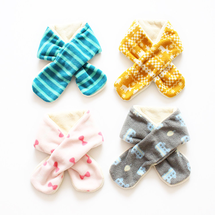 QIANQU  스카프 가을 겨울  ??소년과 소녀 따뜻한 칼라 어린이 플러시