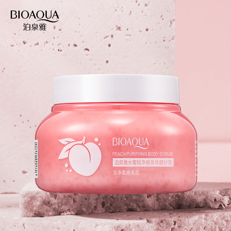 全身嫩溜溜~水蜜桃味身体磨砂膏嫩白全身去角质鸡皮身体清洁滋润