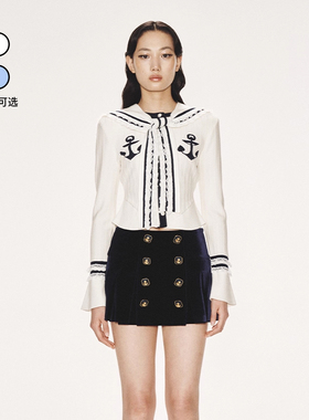 lefame拉飞姆春秋时尚学院风蕾丝花边修身针织开衫女上衣配披肩