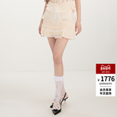 lefame拉飞姆2026春季 网纱欧根纱洛可可蕾丝绣花半裙女 新款 时尚