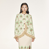 lefame拉飞姆古典贵气宫廷提花合体型针织开衫