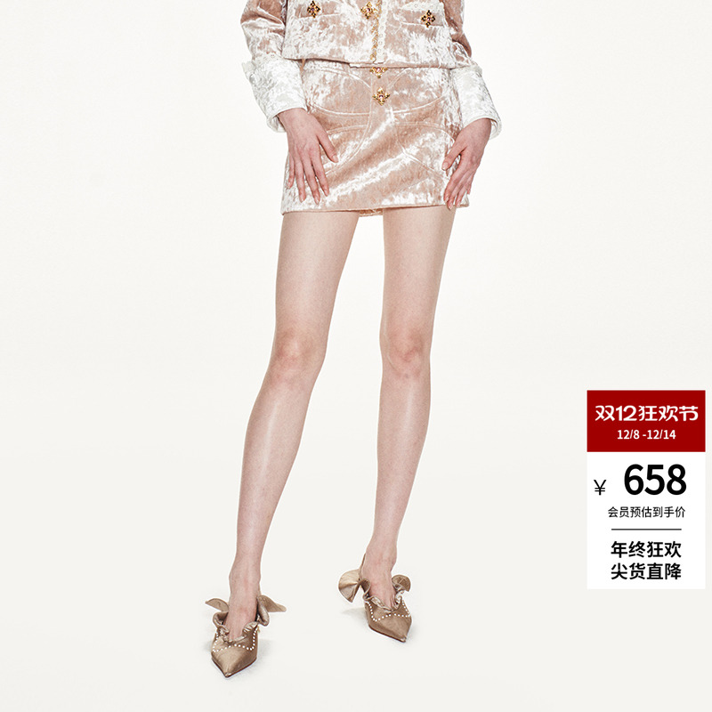 lefame短裙俏皮荷叶边短裙