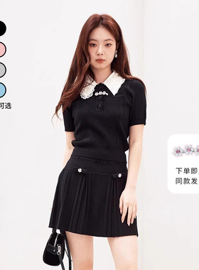 【关晓彤、Minnie同款】lefame拉飞姆2026春季短袖T恤针织上衣女