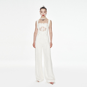 配吊带 lefame拉飞姆粗花呢珠片吊带连体裤 长裤