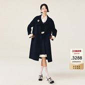 饰微茧型廓形双面呢大衣外套女 蝴蝶结装 lefame拉飞姆2025冬季 新款