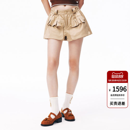 [杨颖同款]lefame拉飞姆2026秋季新款工装风五袋裤短裤休闲女裤子