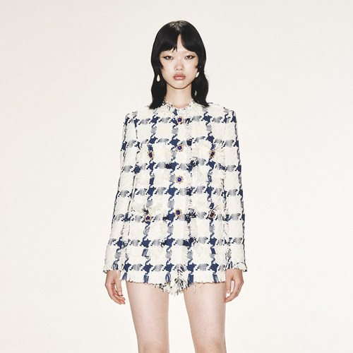 LEFAME粗花呢小香风毛呢外套