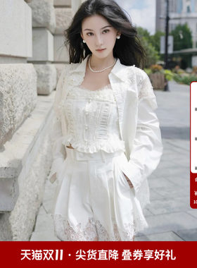 秋季新款时尚蕾丝绣花短裤女