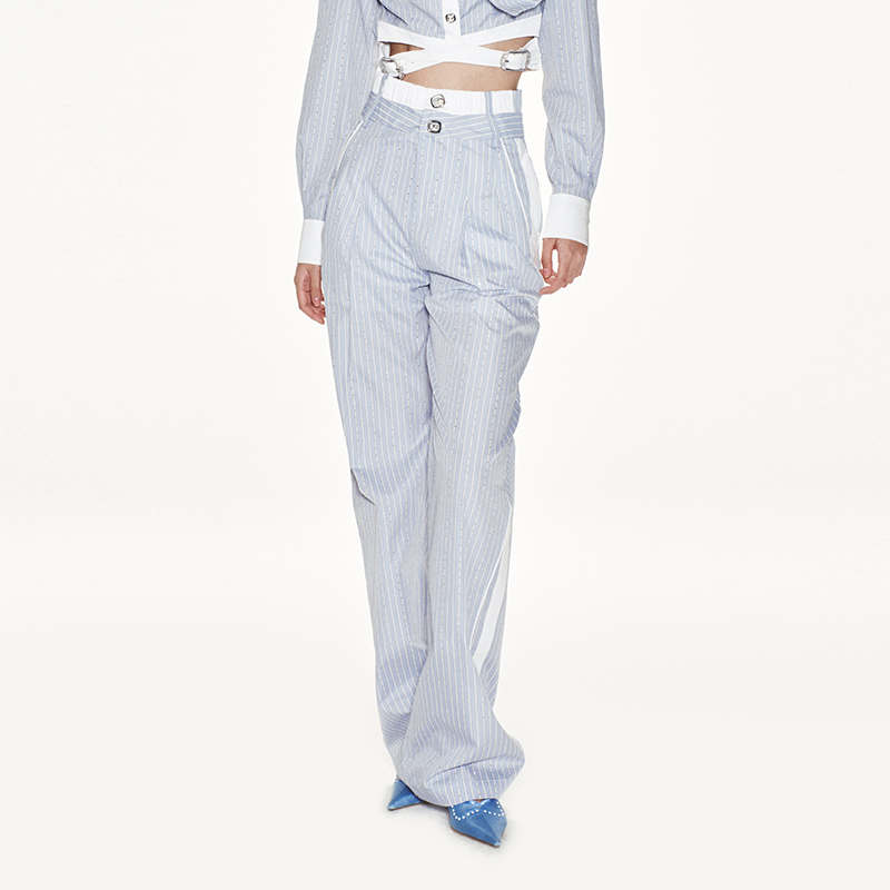 高腰休闲贵气lefame长款裤子