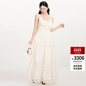 时尚 lefame拉飞姆2026春季 新款 马德拉刺绣吊带连衣裙女气质高级感