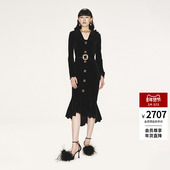 lefame拉飞姆夏季 秀场同款 宫廷贵气丝绒收腰连衣裙