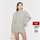 lefame拉飞姆秋季 miu系格雷系华丽玫瑰花卫衣开衫 外套女