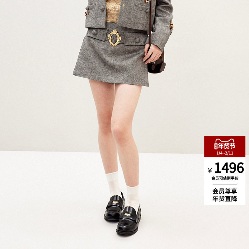 【吴宣仪同款】lefame拉飞姆2026春季百搭浮雕腰带短裙半裙,女装/女士精品,半身裙,淘宝优惠券,粉丝福利购,淘宝优惠卷