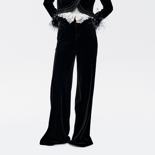 阔腿裤 lefame拉飞姆女士休闲裤 黑色粉贵东方卫裤 明星同款