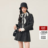 复古潮流立体蝴蝶结装 lefame拉飞姆2025冬季 新款 饰呢料外套上衣女