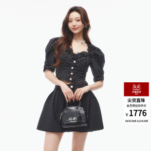 新款 lefame拉飞姆2025夏季 高级感修身 泡泡袖 上衣女 短款 波嬉