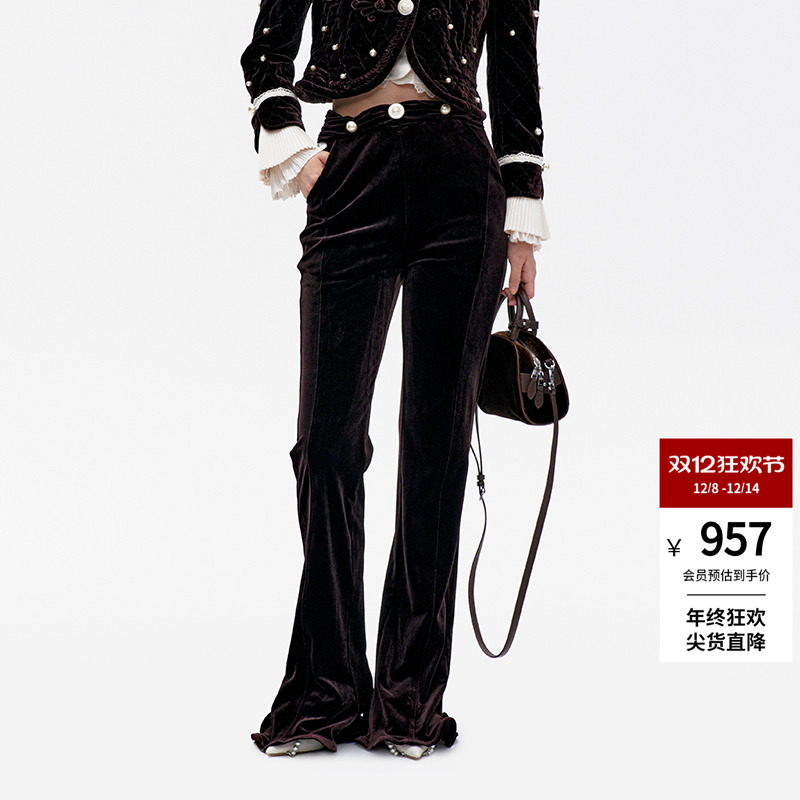 休闲裤LEFAME高腰修身