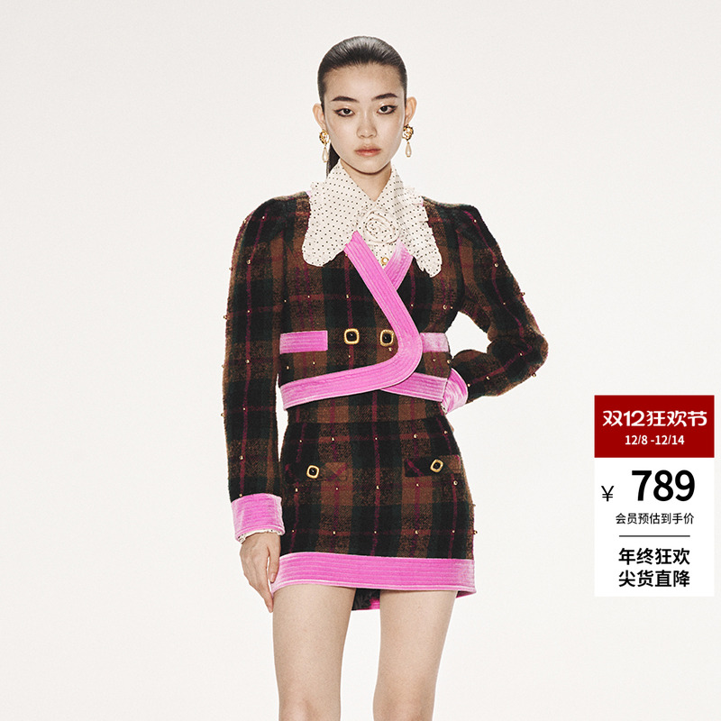 lefame复古港风截短短外套