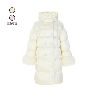 lefame拉飞姆冬季 泡芙加厚外套显瘦不臃肿廓形被子羽绒服女 中长款