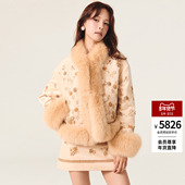 狐狸毛拼接外套棉服女 新中式 毛晓慧同款 lefame拉飞姆2025冬季