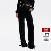 lefame拉飞姆冬季 休闲裤 压褶修身 微阔腿长裤