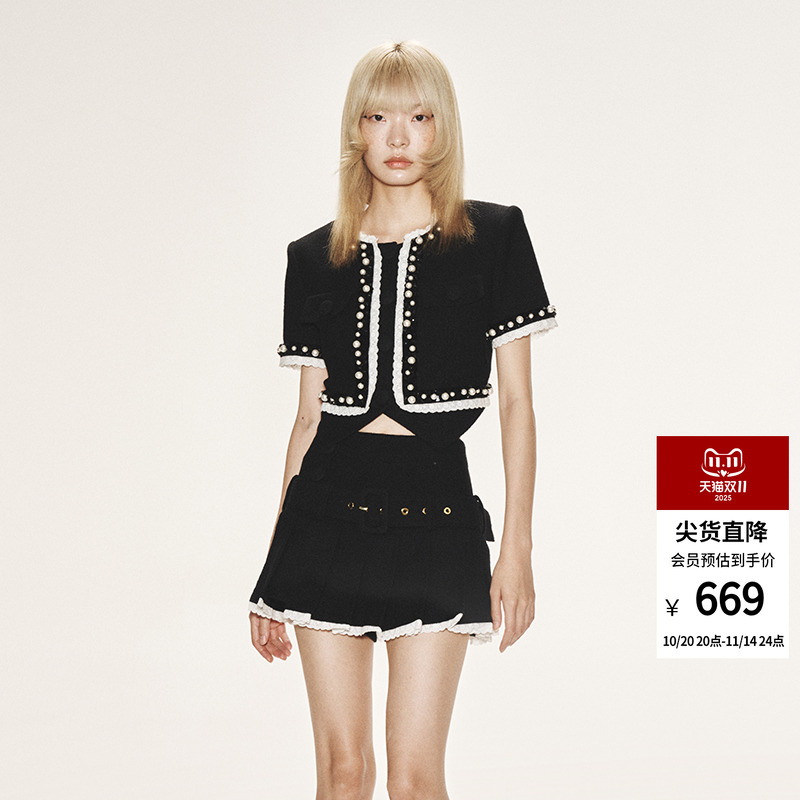 Lefame钉珠箱型短款外套