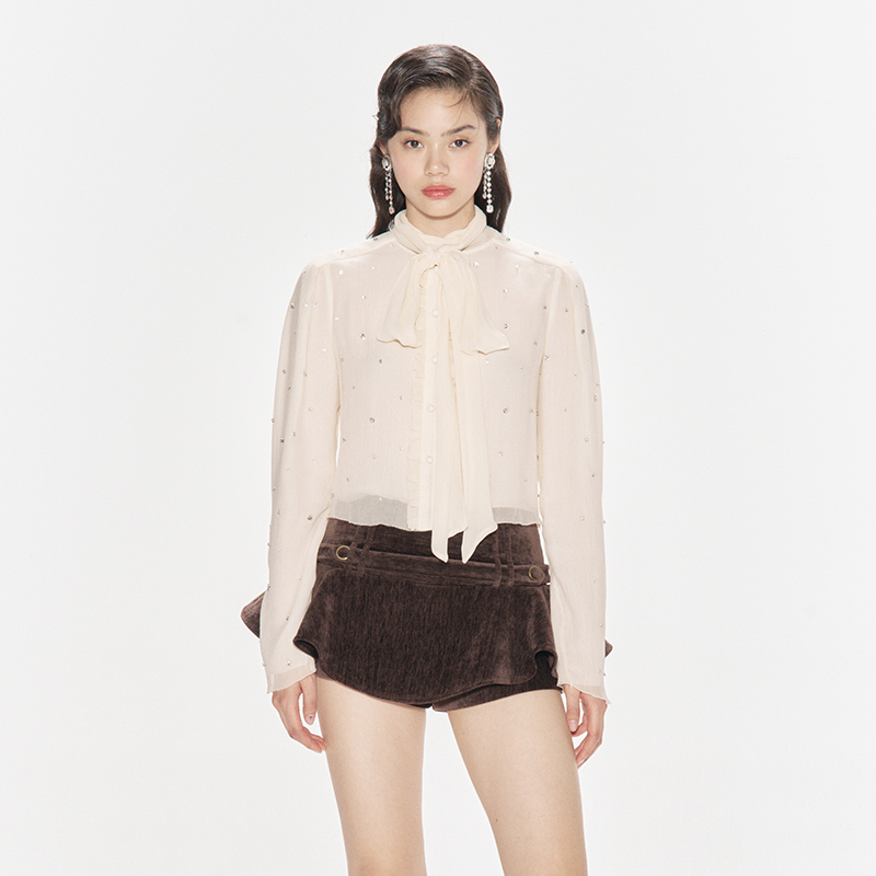 绑带LEFAME通勤百搭上衣