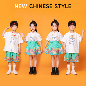 六一儿童表演服装啦啦队演出服中国风汉服男童幼儿园毕业照合唱服