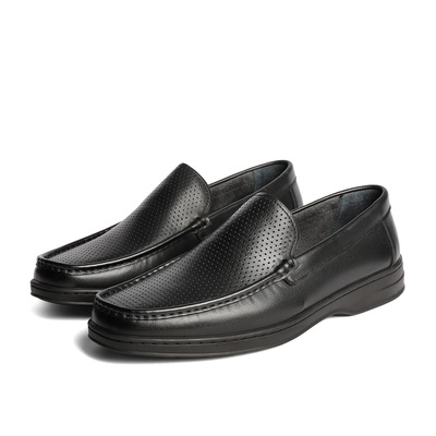 森达正装皮鞋男款2024夏新大空头透气舒适商务皮鞋JDZ22BM5