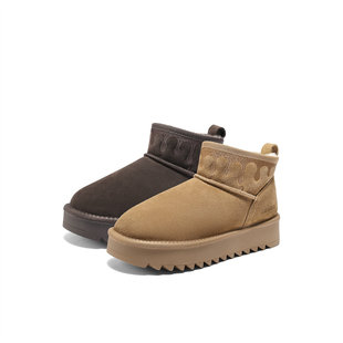 ZTI55DD5 舒适保暖厚底短靴棉鞋 森达真皮雪地靴女2025冬季 新款