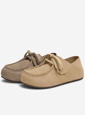 TATA他她小熊鞋复古真皮勃肯鞋女鞋一脚蹬单鞋2025春新款7GN20AM5